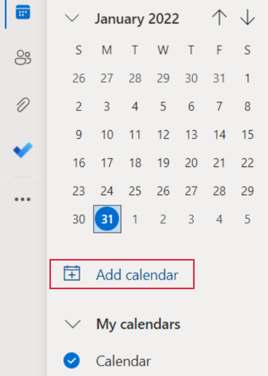 selecione adicionar calendário