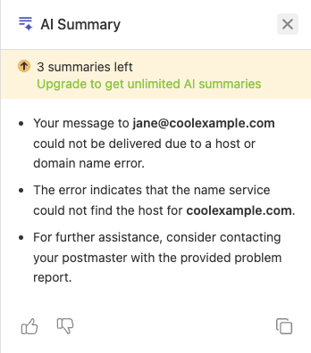An example of an AI Summary.