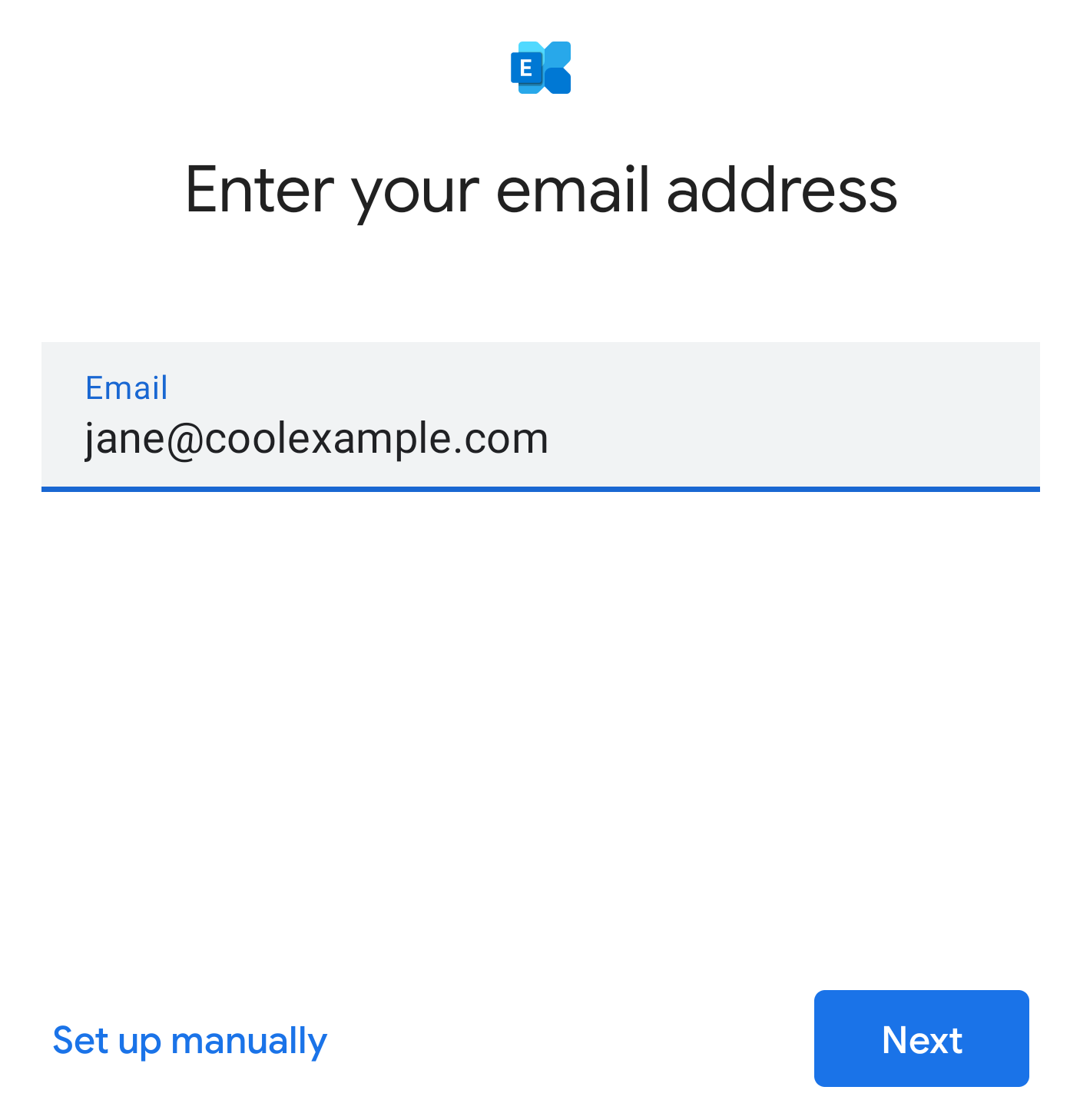 Voer een e -mailadres in