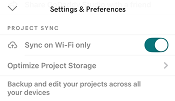 Sync on Wi-Fi only toggle on in iOS