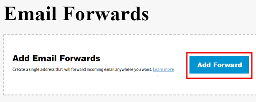 Select Add Email Forward