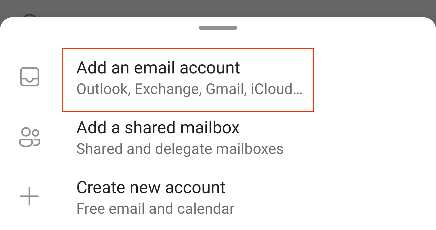 Adicionar uma conta de email