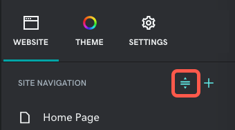 Screenshot of the move pages icon in the Site Navigation