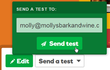 Sende en test-e-post