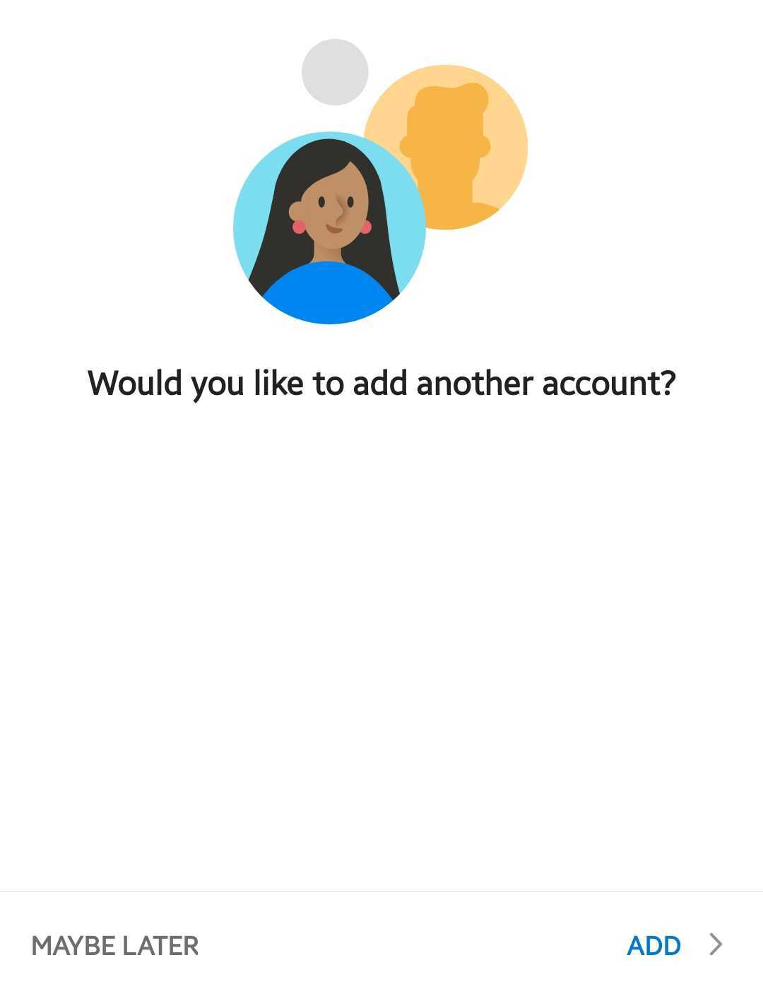 Add another account outlook on android