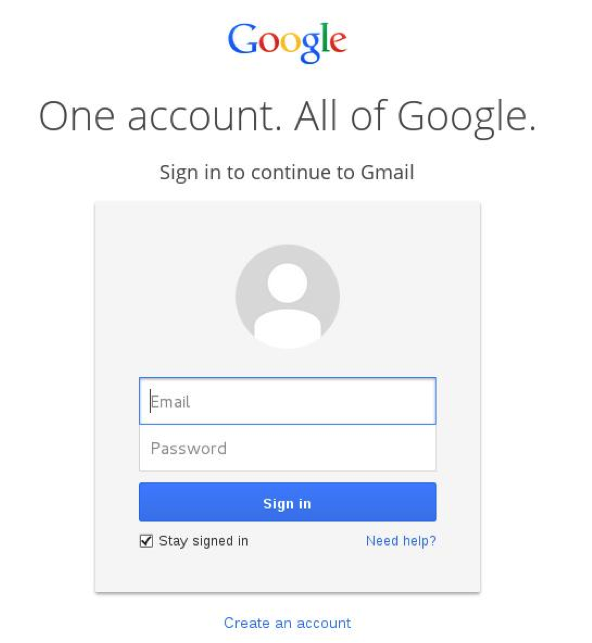 Falsa trampa de phishing de inicio de sesión en Google