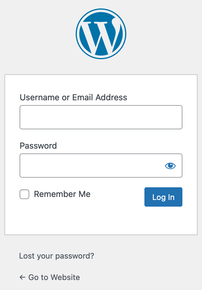 sign in to WordPress