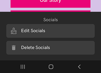 Social media editing options in Android