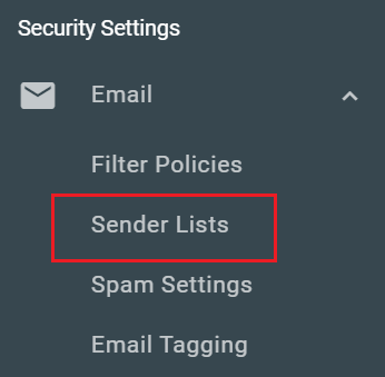 Sender Lists from Proofpoint dashboard