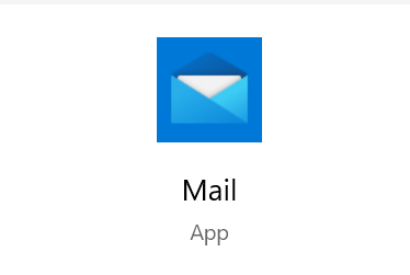 ไอคอนแอป Mail จะแสดงโฟลเดอร์สีน้ำเงินที่เปิดอยู่