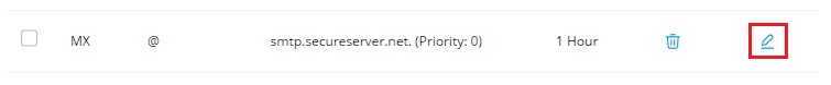 Edit MX record