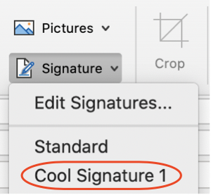 Add signature from Message options