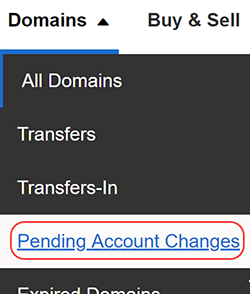 view pending account changes