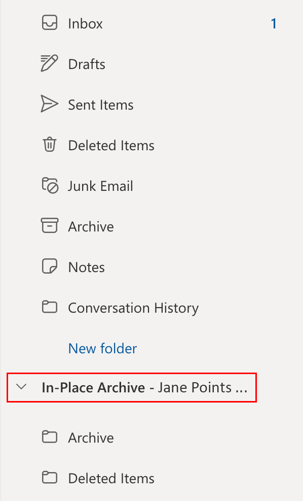 in place archive in outlook on the web