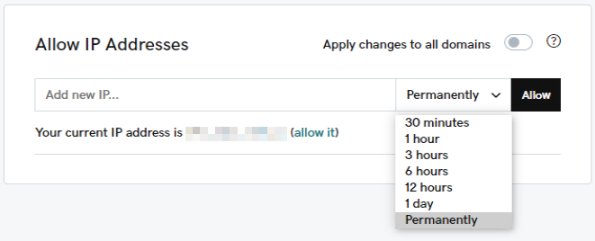 Allow IP Addresses (IP-Adressen zulassen) ...