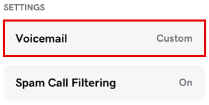 The voicemail option