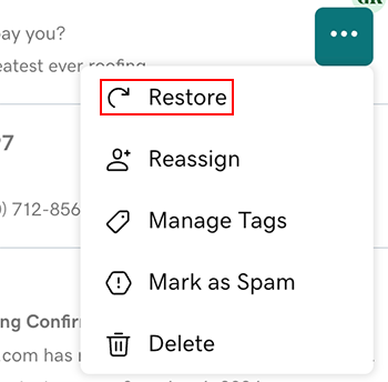 Restore the conversation to the inbox