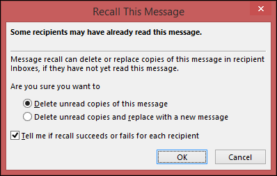 recall this message modal