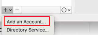 select + and then select add an account