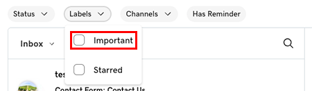 Filter important messages on the web