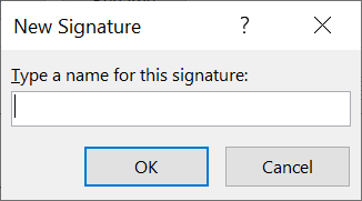 Ange namnet på signaturen