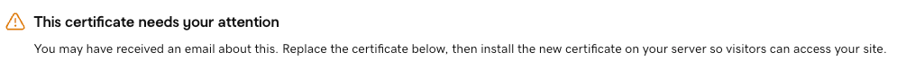 ssl certificate alert message