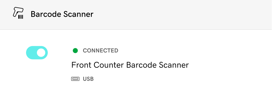 Barcode scanner in Accessory Manager