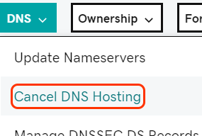 cancel hosted dns