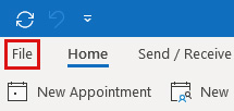 Click File in Outlook