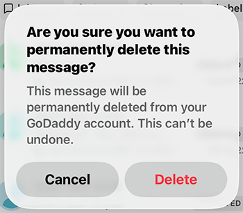 Tap Delete to confirm