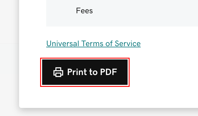 välj skriv ut till pdf