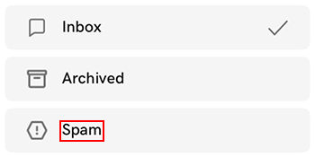 Select to see spam folder