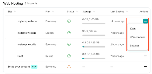 Select settings from the menu