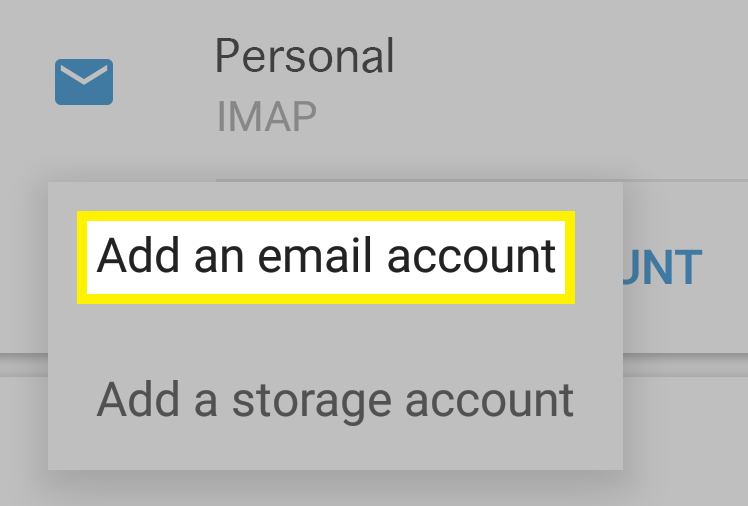 Tap Add an email account