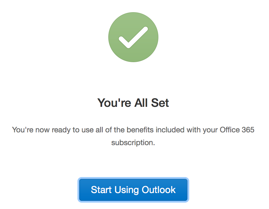 Quarta tela de introdução do Outlook, está tudo pronto