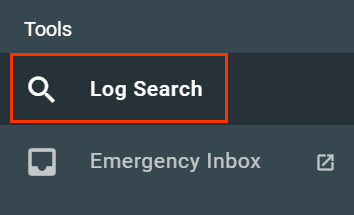 Log Search under Tools