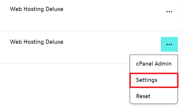 Select settings from the menu