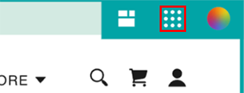 Grid icon in top-right corner of header section