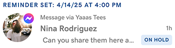 Message with reminder set in iOS