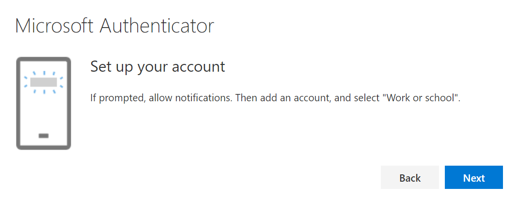 Il set up your account modal con istruzioni su come aggiungere un account.