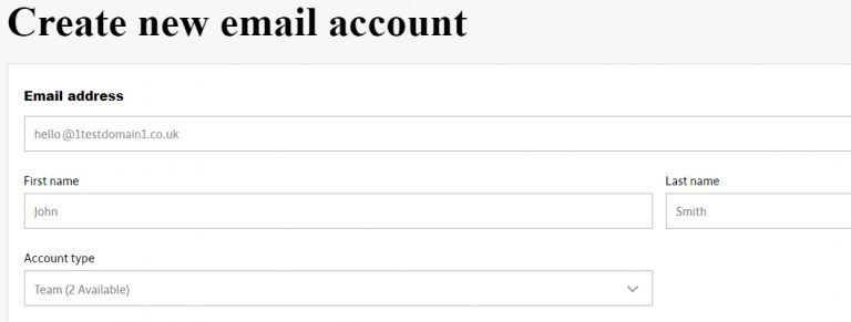 Create new email account