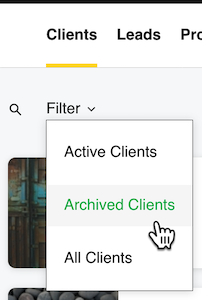 select Archived Clients