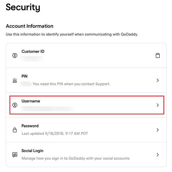 in the security list select login info
