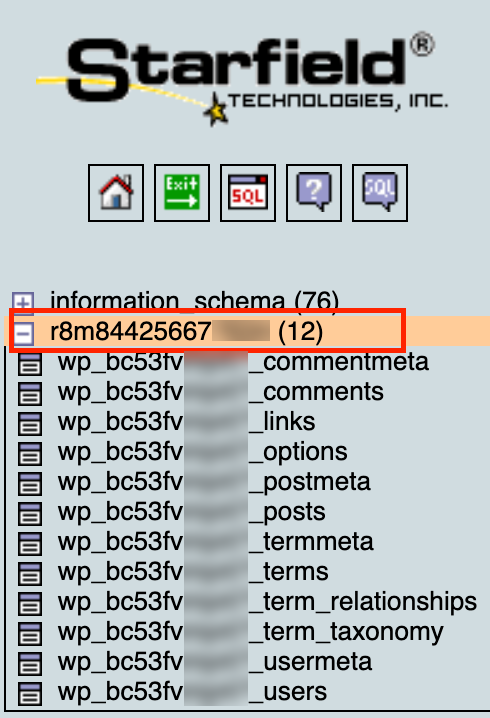 select database to import