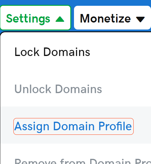 assign domain profile
