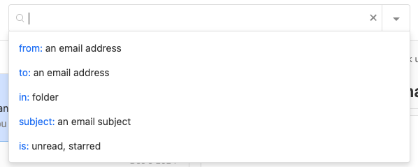 Основні функції пошуку в Titan Webmail.