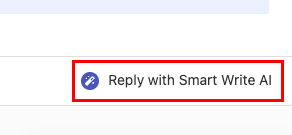 The Reply with Smart Write AI button highlighted.