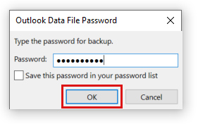 Enter Password and click OK