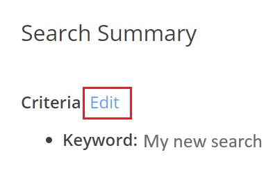 edit search criteria email archiving dashboard