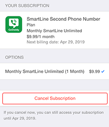 Tap Cancel Subscription